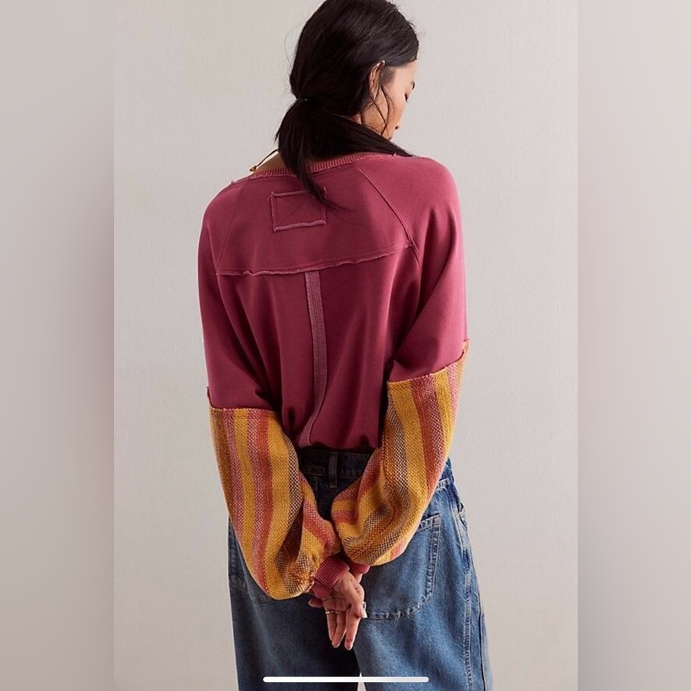 FP We The Free Stripe Cuff Pullover - Picture 3 of 3